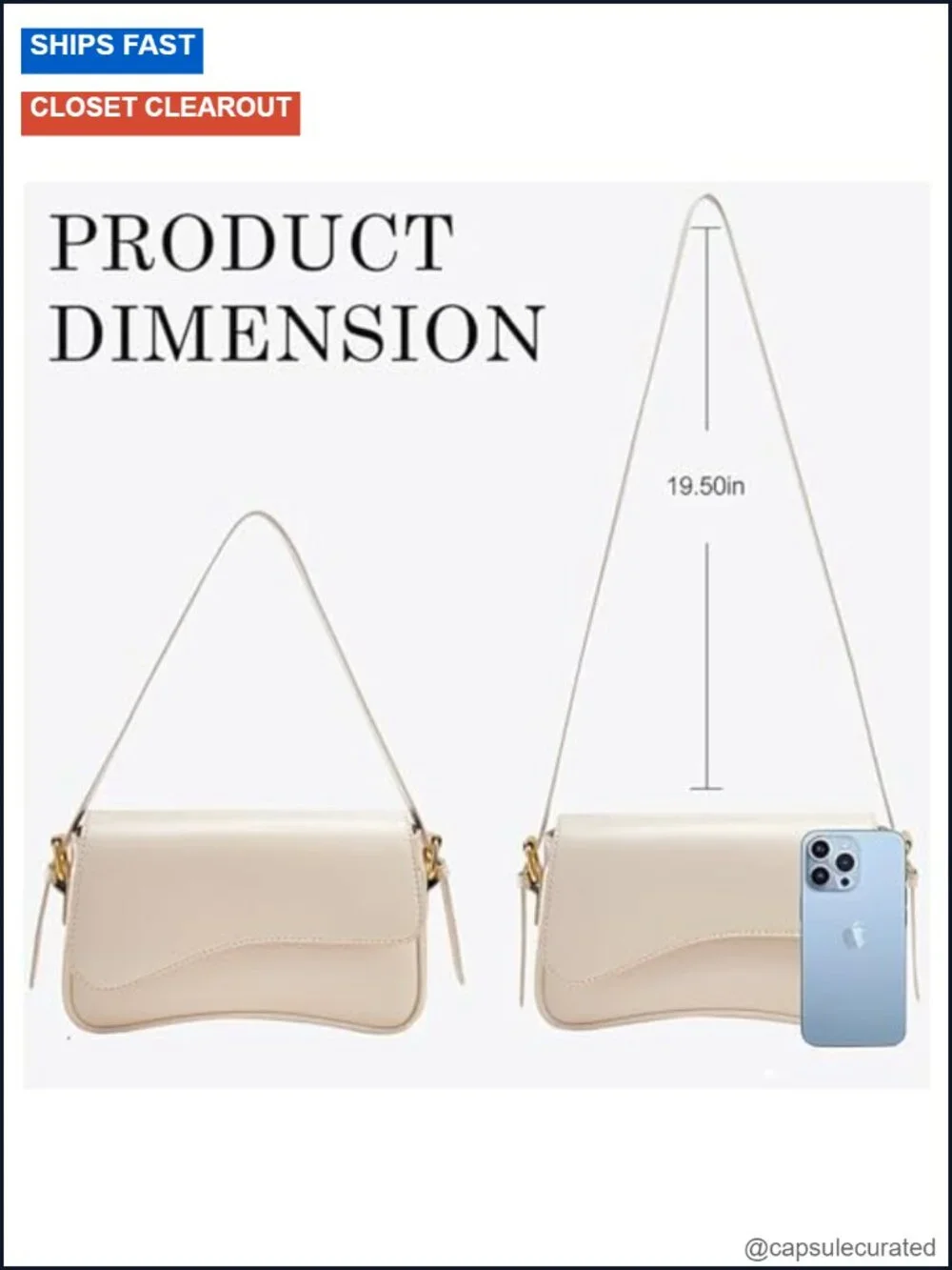 PU Leather Hobo Handbag with 2 Straps, Designer Style Shoulder Bag